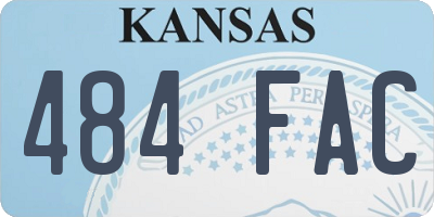 KS license plate 484FAC