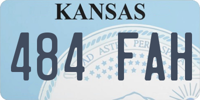 KS license plate 484FAH
