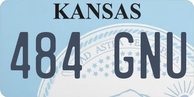 KS license plate 484GNU