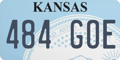 KS license plate 484GOE