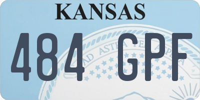 KS license plate 484GPF