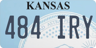 KS license plate 484IRY