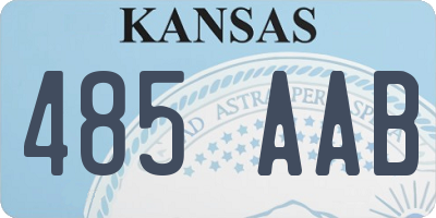 KS license plate 485AAB