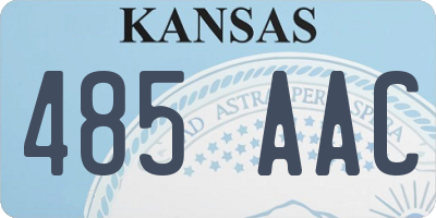 KS license plate 485AAC