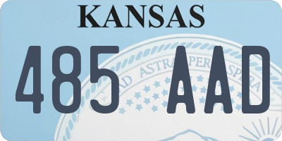 KS license plate 485AAD