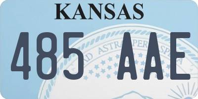 KS license plate 485AAE