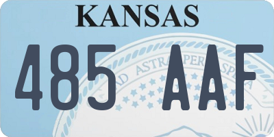 KS license plate 485AAF