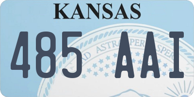 KS license plate 485AAI