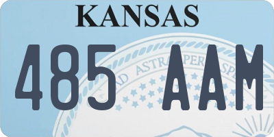 KS license plate 485AAM