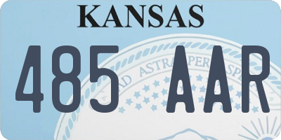KS license plate 485AAR