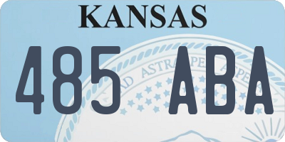 KS license plate 485ABA