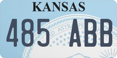 KS license plate 485ABB