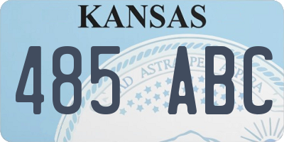 KS license plate 485ABC