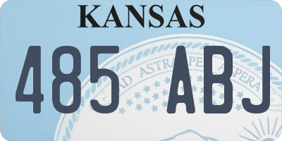 KS license plate 485ABJ