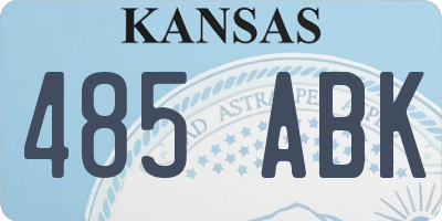 KS license plate 485ABK