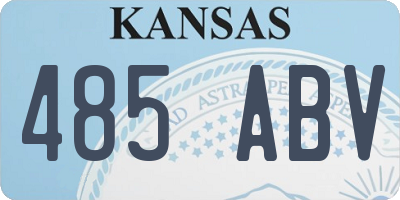 KS license plate 485ABV