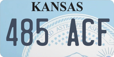 KS license plate 485ACF