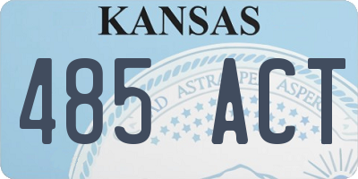 KS license plate 485ACT