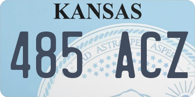 KS license plate 485ACZ