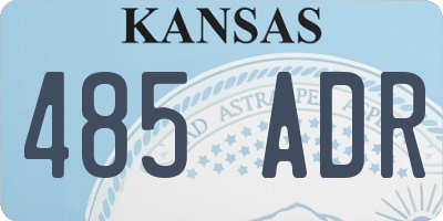KS license plate 485ADR