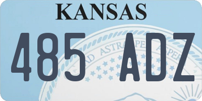 KS license plate 485ADZ