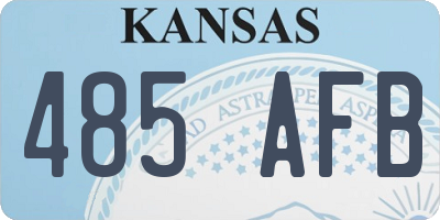 KS license plate 485AFB