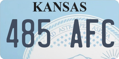 KS license plate 485AFC