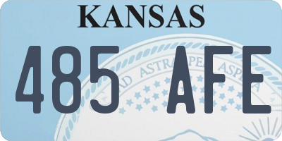 KS license plate 485AFE