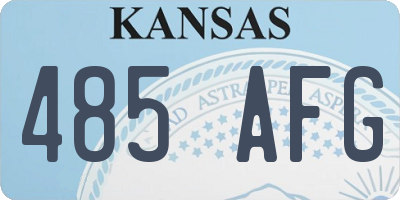 KS license plate 485AFG