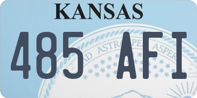 KS license plate 485AFI