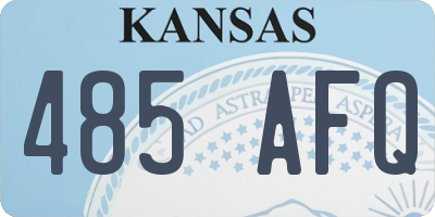 KS license plate 485AFQ