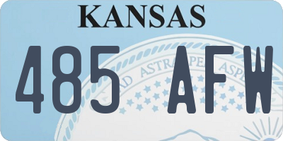 KS license plate 485AFW