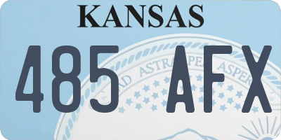 KS license plate 485AFX