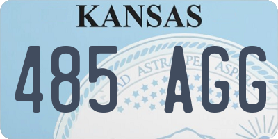 KS license plate 485AGG