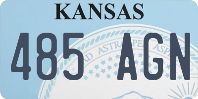 KS license plate 485AGN