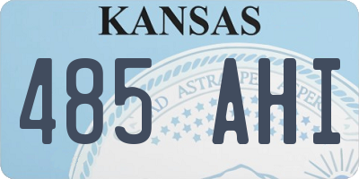 KS license plate 485AHI
