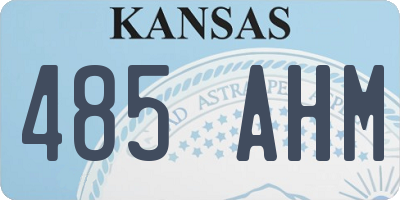 KS license plate 485AHM
