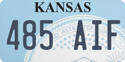 KS license plate 485AIF