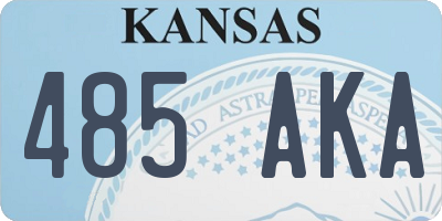 KS license plate 485AKA