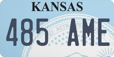 KS license plate 485AME