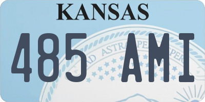 KS license plate 485AMI