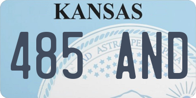 KS license plate 485AND