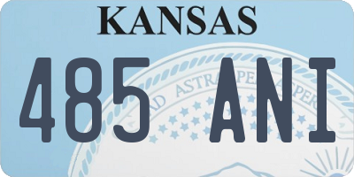 KS license plate 485ANI