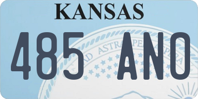 KS license plate 485ANO