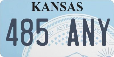 KS license plate 485ANY