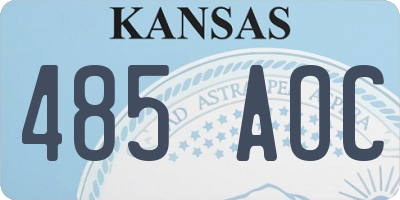 KS license plate 485AOC