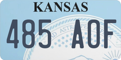 KS license plate 485AOF