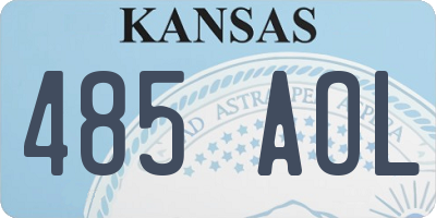 KS license plate 485AOL