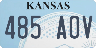 KS license plate 485AOV