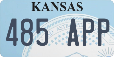 KS license plate 485APP